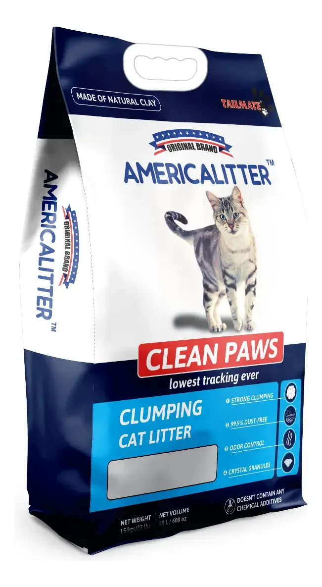 Saco azul de arena para gatos America Litter Clean Paws