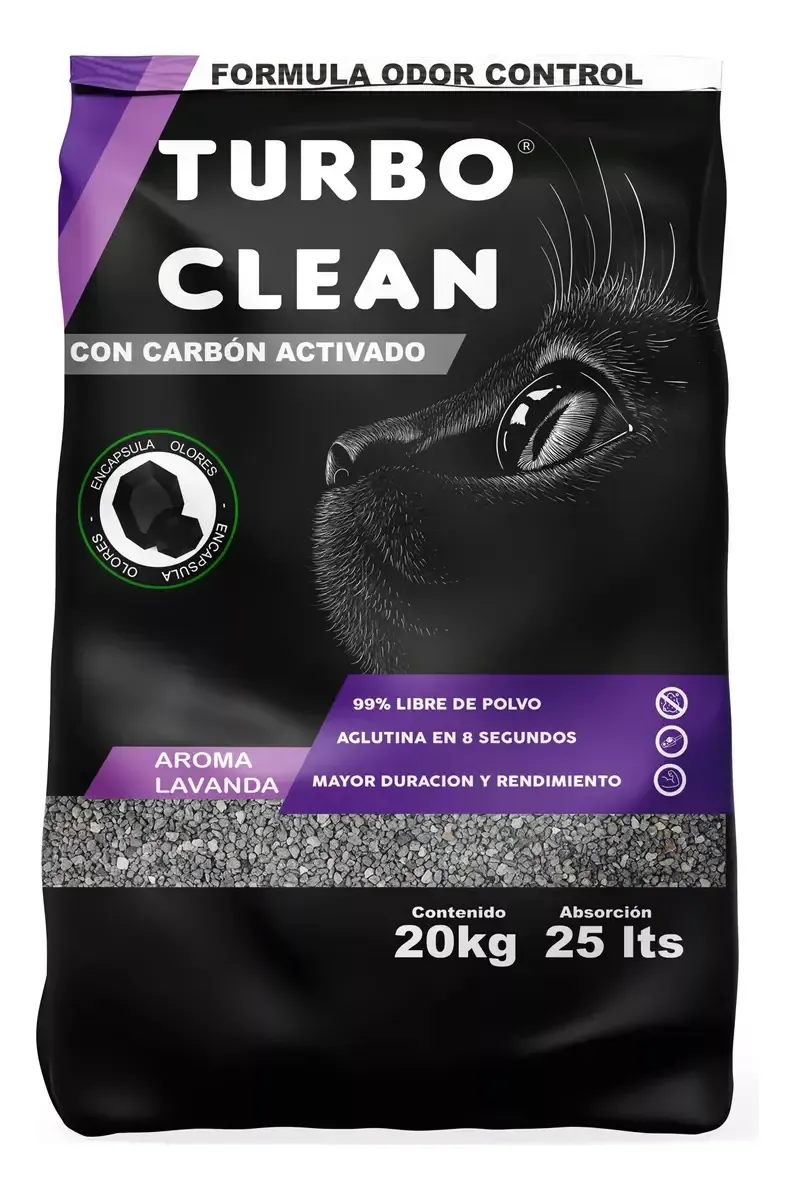 Saco negro de arena para gatos Turbo Clean